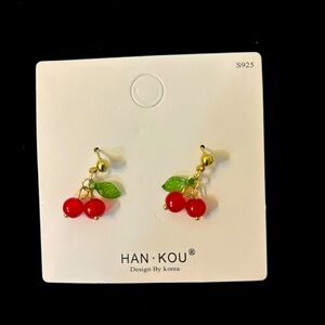 NWOT Cherry post and dangle earrings!